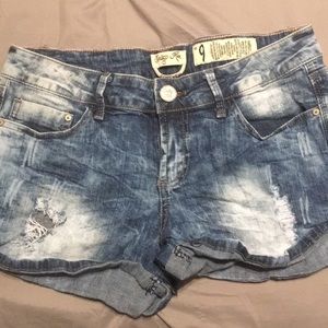 Indigo Rein Acid Wash Short Shorts